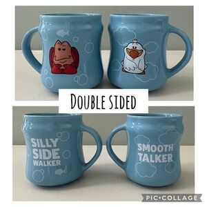 Lot of 2 Disney The Little Mermaid theme coffee tea mugs double sided Scuttle‎